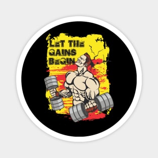 Let the gains begin - Crazy gains - Nothing beats the feeling of power that weightlifting, powerlifting and strength training it gives us! A beautiful vintage design representing body positivity! Magnet